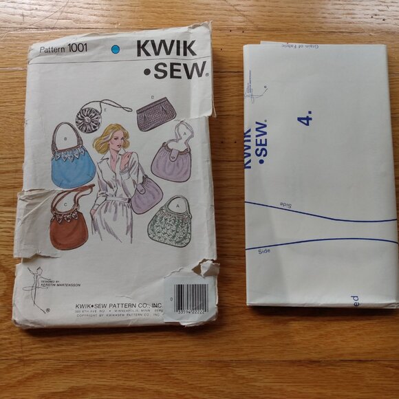 Vintage 70s Purse Sewing Pattern UNCUT Kwik Sew 1001 Shoulder Bags - Picture 8 of 9